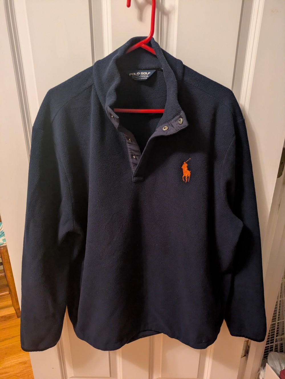 Polo by Ralph Lauren Navy Zip-Up Fleece with Orange Pony